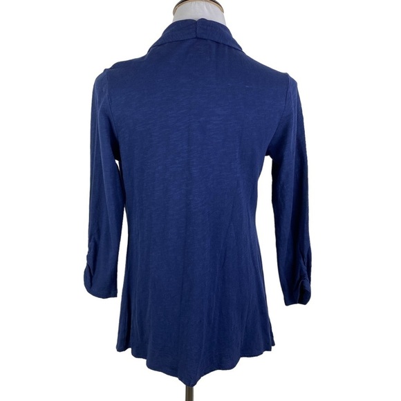 Gap‎ Body Factory Open Front Waterfall Cardigan Women's Medium Blue 3/4 Sleeve - Picture 2 of 8